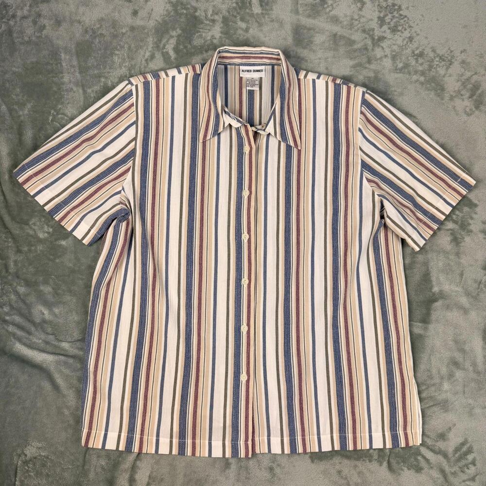 Vintage Alfred Dunner Women’s Striped Button Up Shirt Size 14